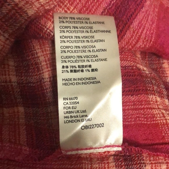 ❤️ XS ❤️ NWT Anthro Top Buttondown Plaid Patch Pockets Oversized​ - Picture 6 of 7